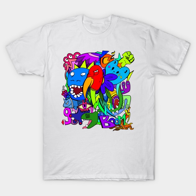 funny mix graffiti color T-Shirt by AndreyG